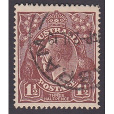 Australian    King George V   1½d Penny Half Pence Brown   Single Crown WMK  Plate Variety 3L32